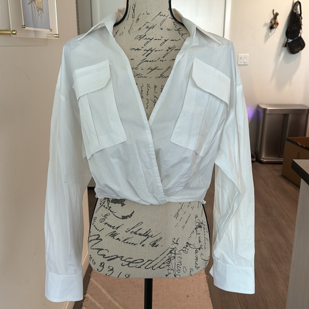 A.L.C. Corbin Cotton Top white blouse size 10 NWT